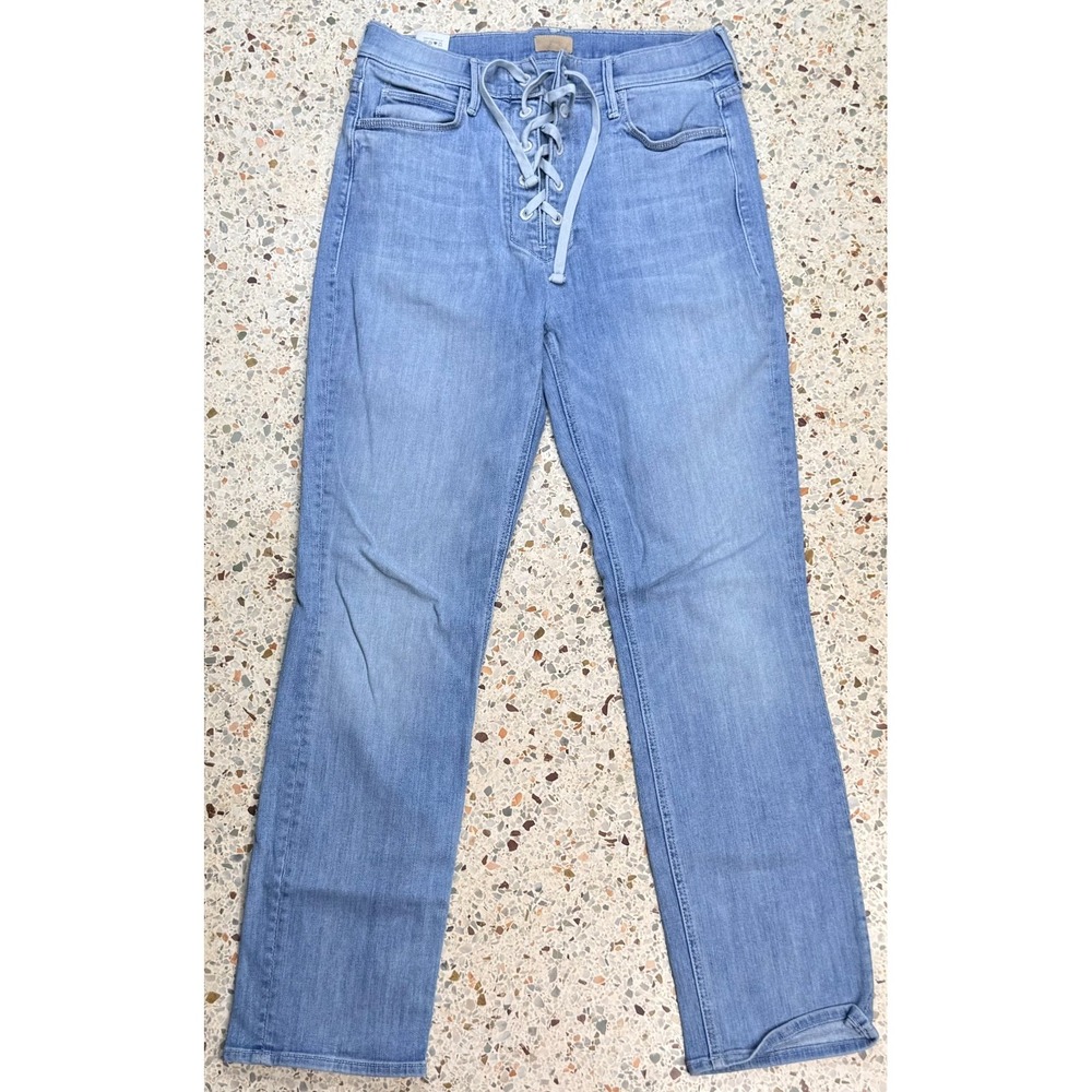 Mother The Lace Up Dazzler Blue 5 Pocket Women's Ankle Denim Jeans Size 29